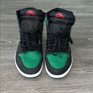 Nike Air Black and Green High-Top Sneakers